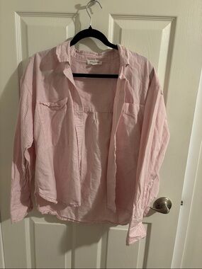 beachlunchlounge Pink Striped Button-Down Shirt